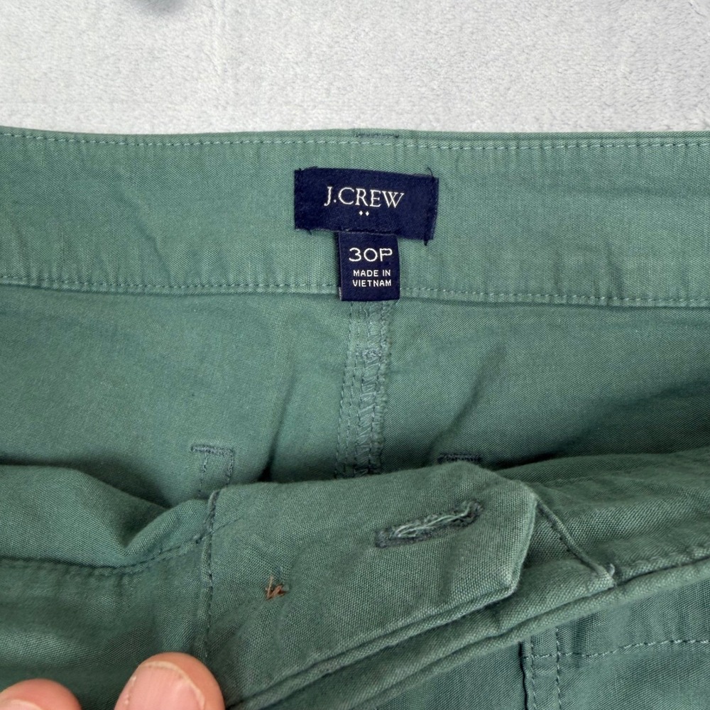 J.Crew Wide Leg Pants Women 30P Green High Rise Utility Patch Pocket Petite - Picture 3 of 11